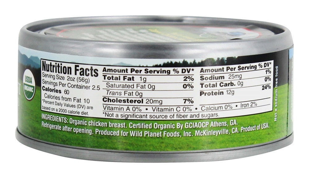 Wild Planet Organic Roasted Chicken Breast With No Salt (12x5 OZ)