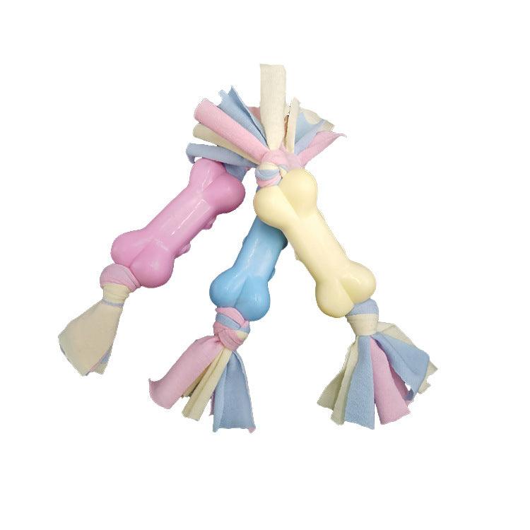Molar Pawz - Interactive Dog Bone Cotton Cloth Strips For Stress Relief And Teeth Cleaning